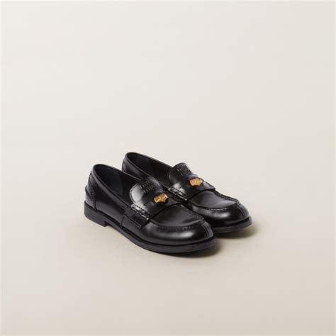 miu miu black loafers